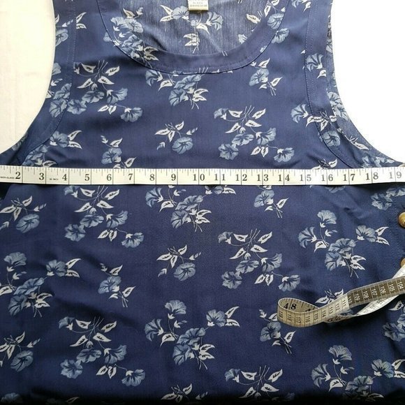 Original TY Dress Maxi Size 12 Floral Spring wear Blue Side Button Side Slits - Picture 11 of 12